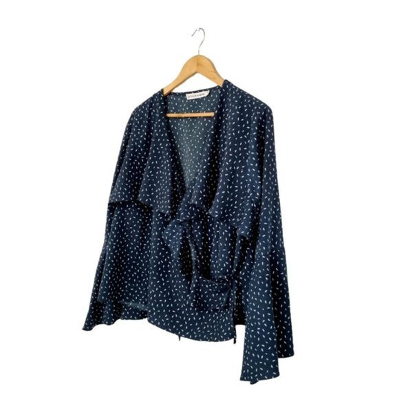 ATMOS & HERE Plus Dark Green & White Patterned Long Sleeve Blouse Top - Picture 3 of 6